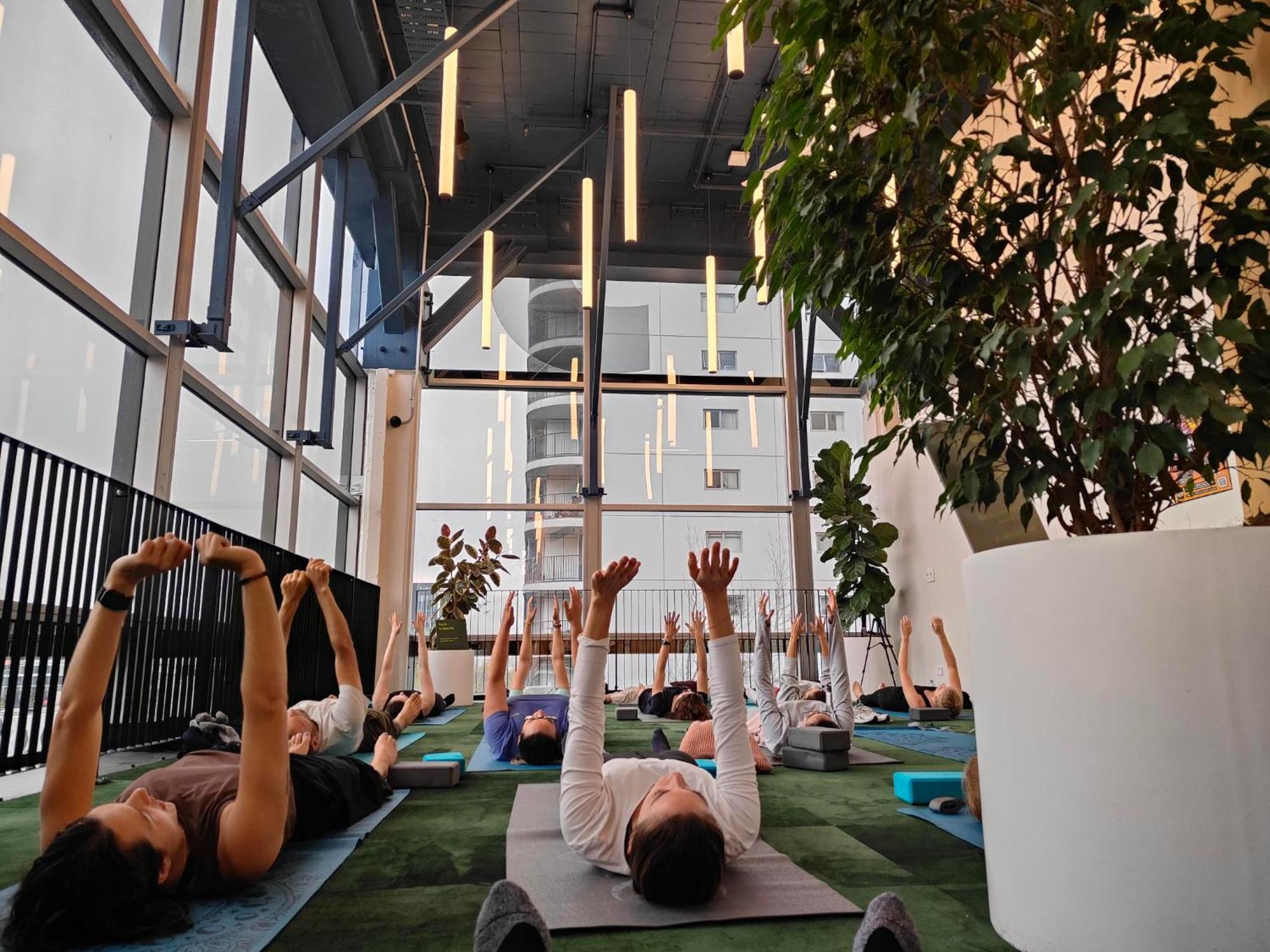 Lylo Auckland Hotel Εξωτερικό φωτογραφία A yoga class at the Googleplex